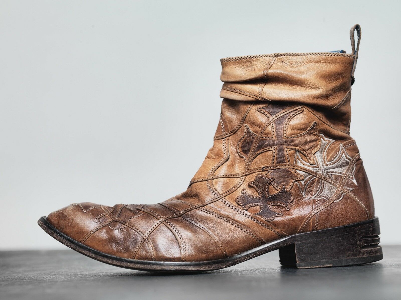 Mark Nason Mark Nason DARKSTAR Biker Rock Dragon Leather Brown Boots Size US 9 / EU 42 - 3 Thumbnail