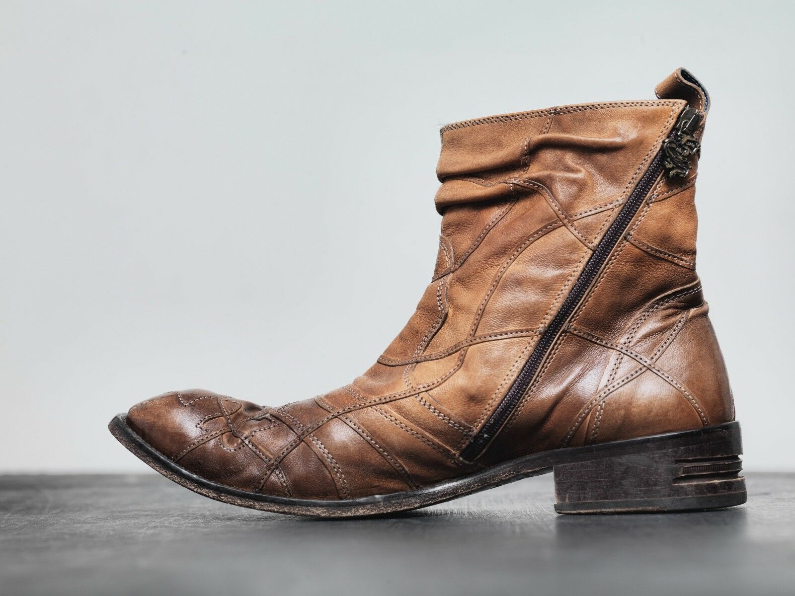 Mark Nason Mark Nason DARKSTAR Biker Rock Dragon Leather Brown Boots Size US 9 / EU 42 - 4 Thumbnail