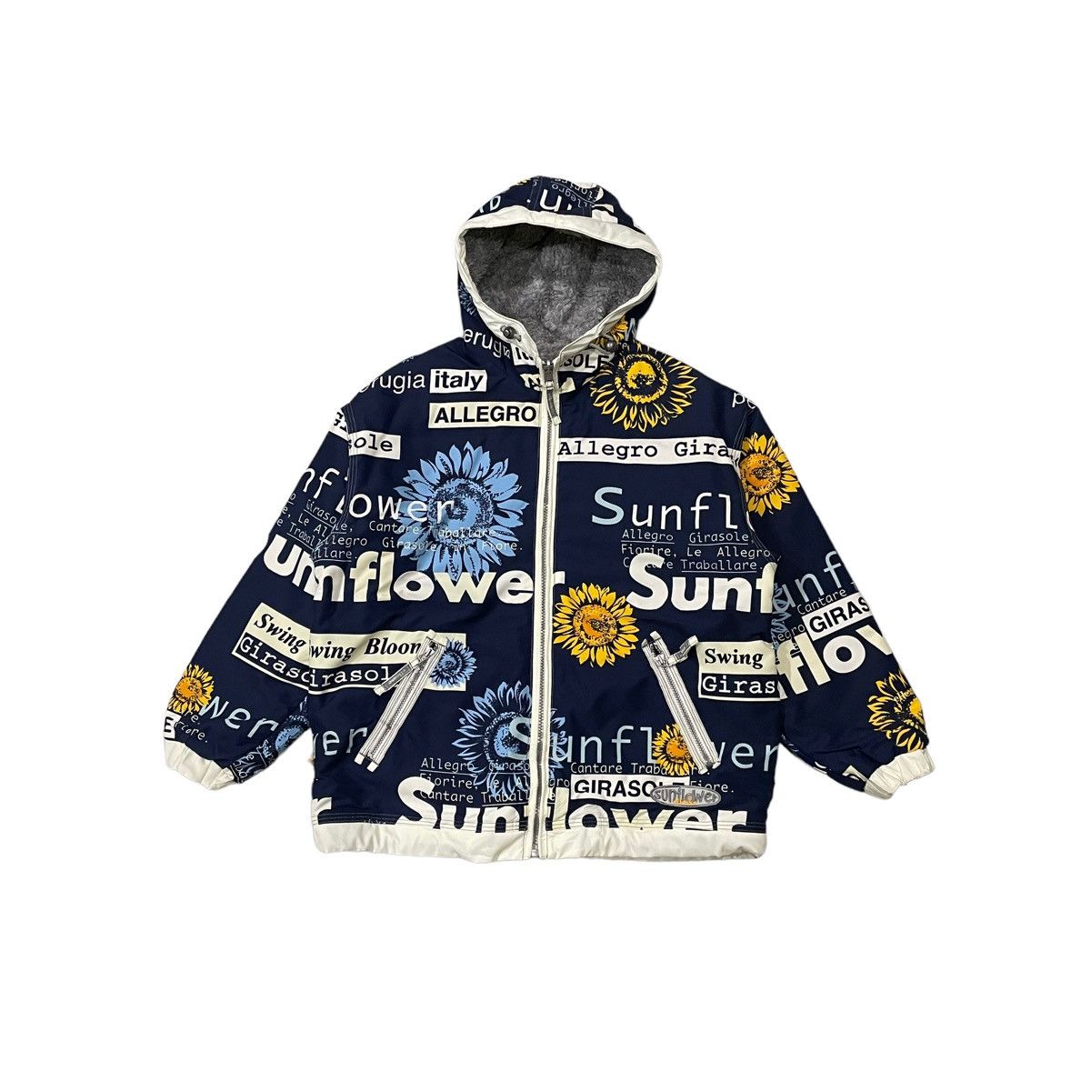 Ellesse Vintage 90’s Ellesse Sunflower Fullprint Reversible Jacket Size US M / EU 48-50 / 2 - 1 Thumbnail