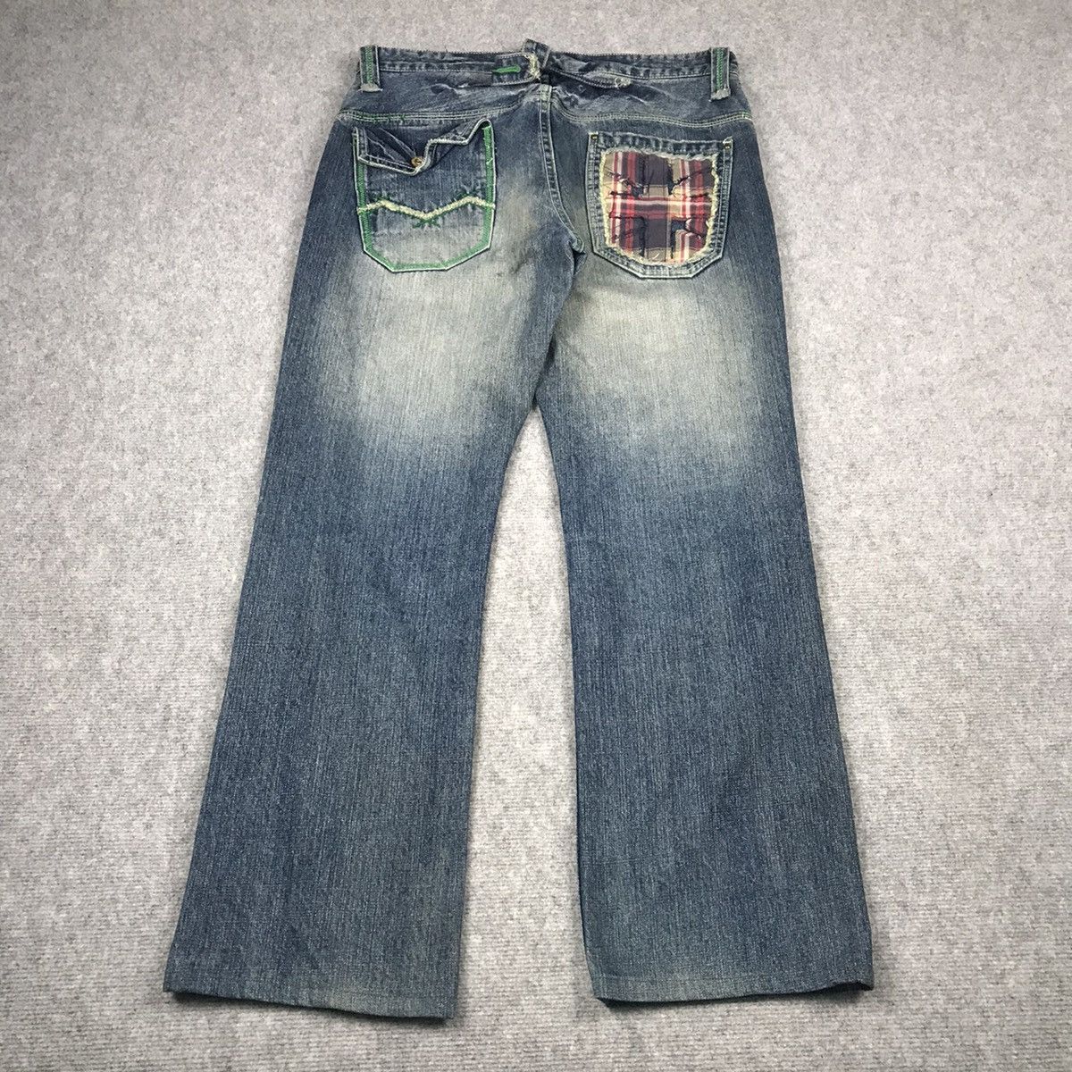 Japanese Brand BAGGY💥KISSMARK JAPAN DISTRESSED DENIM JEANS PANTS Size US 34 / EU 50 - 5 Thumbnail