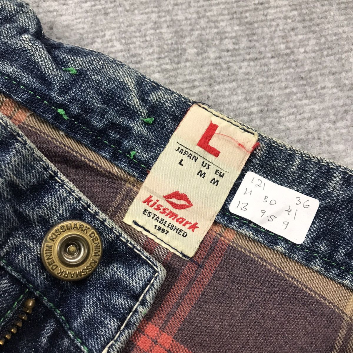 Japanese Brand BAGGY💥KISSMARK JAPAN DISTRESSED DENIM JEANS PANTS Size US 34 / EU 50 - 19 Thumbnail