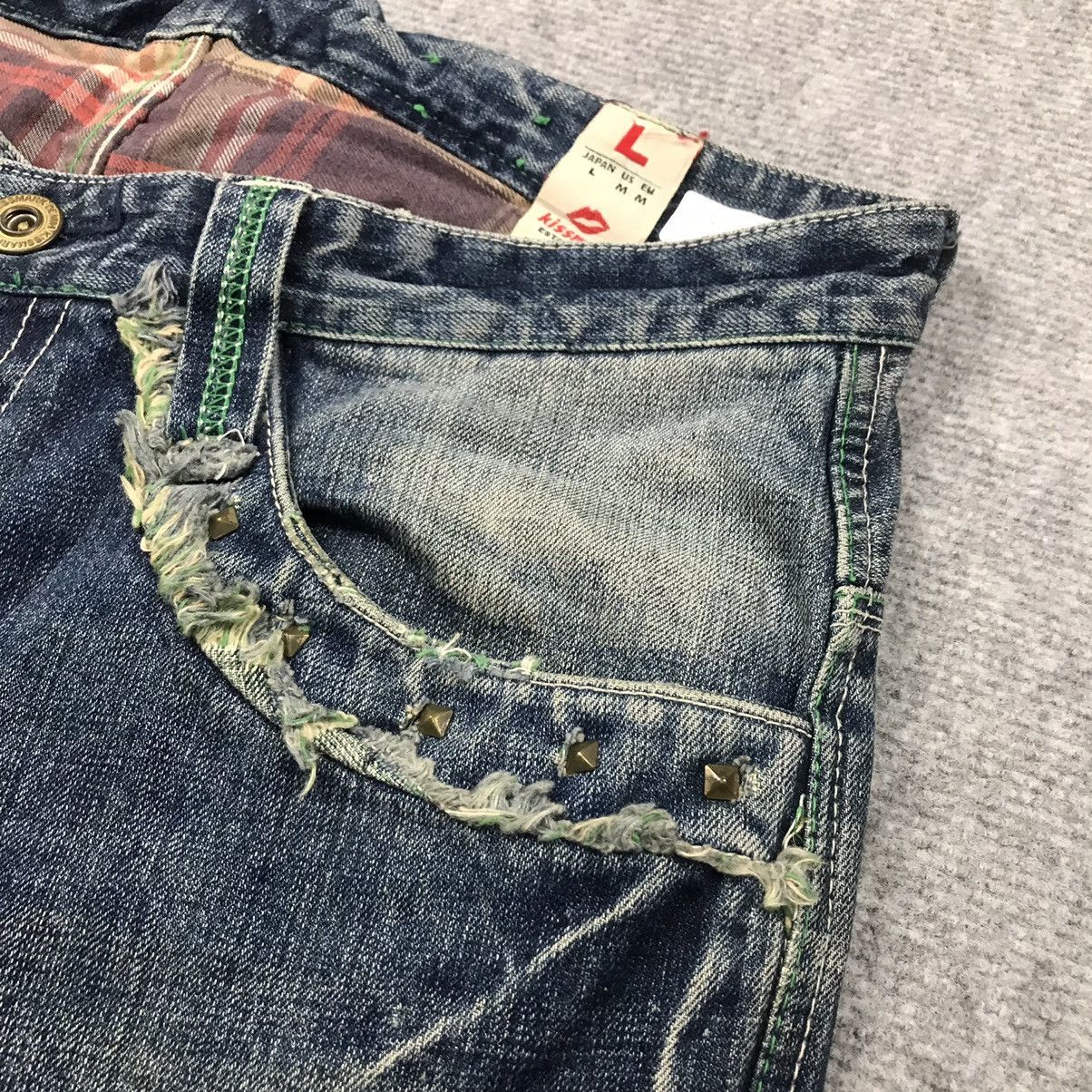 Japanese Brand BAGGY💥KISSMARK JAPAN DISTRESSED DENIM JEANS PANTS Size US 34 / EU 50 - 15 Thumbnail
