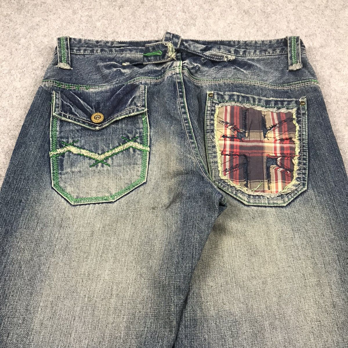 Japanese Brand BAGGY💥KISSMARK JAPAN DISTRESSED DENIM JEANS PANTS Size US 34 / EU 50 - 10 Thumbnail