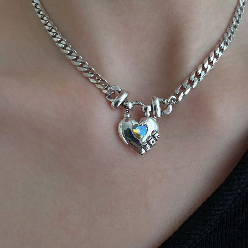 Jewelry Sweet Love Lock Necklace in Silver, Women's