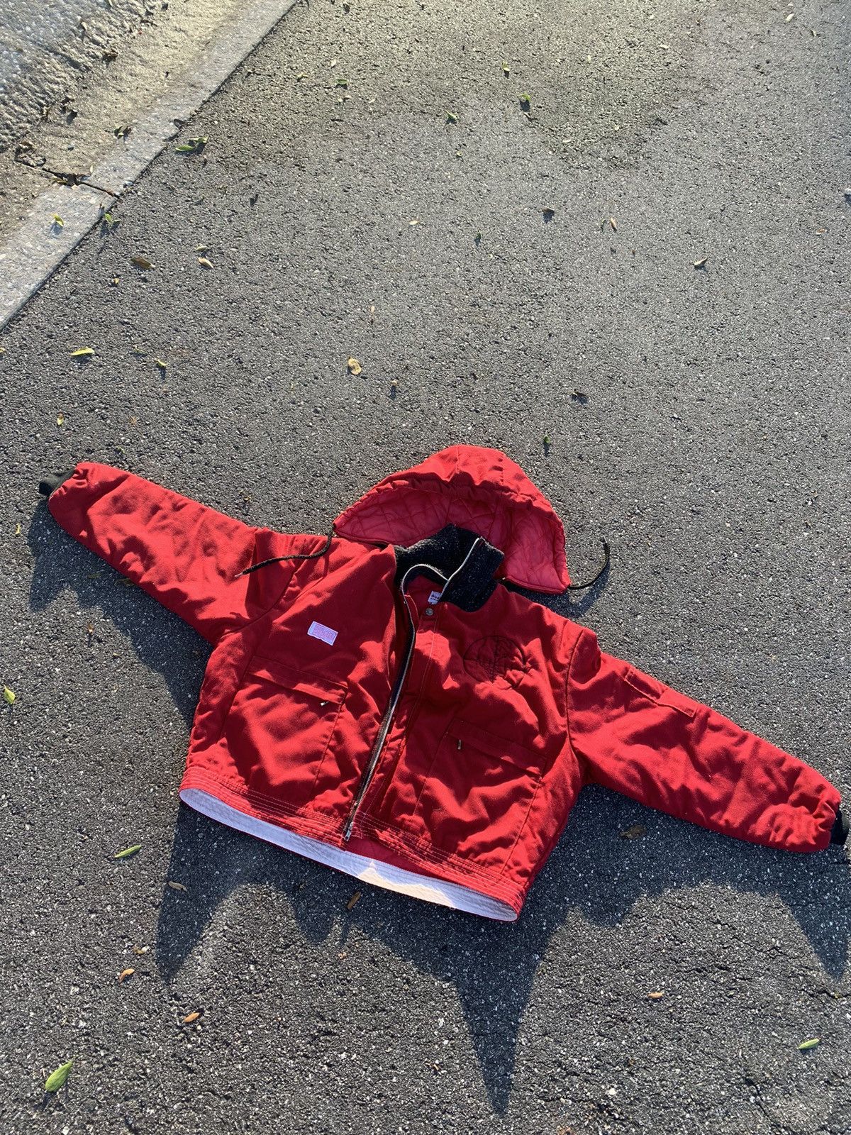 1/1 Your World red boxy cropped lined work jacket