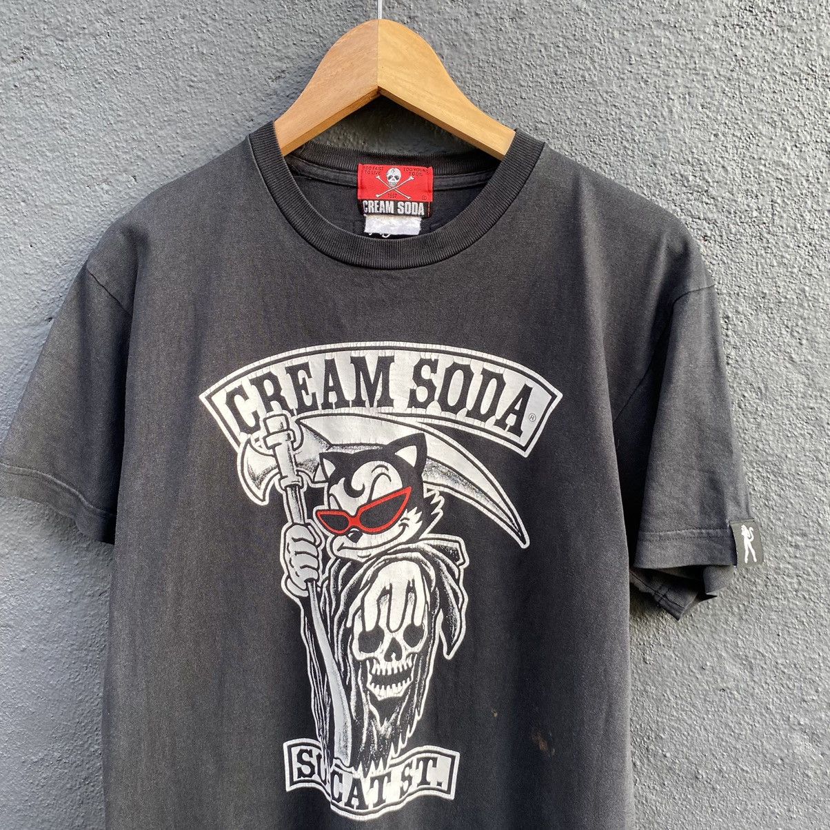 Japanese Brand Thrashed Faded Vintage Y2K Cream Soda ERD GRUNGE TEE Size US M / EU 48-50 / 2 - 3 Thumbnail