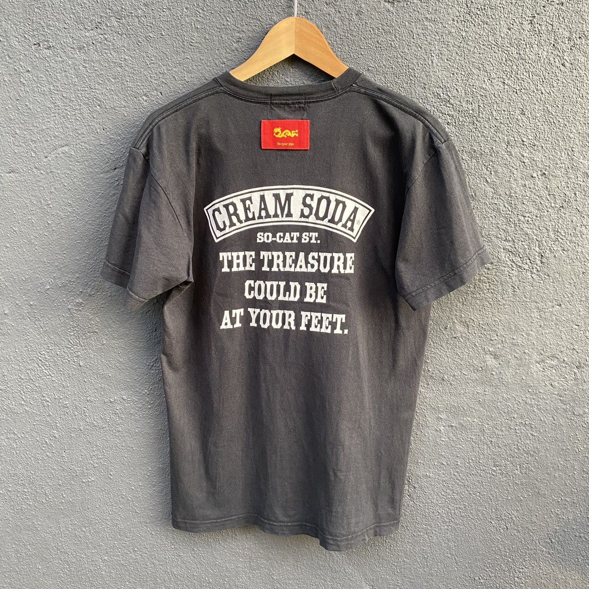 Japanese Brand Thrashed Faded Vintage Y2K Cream Soda ERD GRUNGE TEE Size US M / EU 48-50 / 2 - 2 Thumbnail