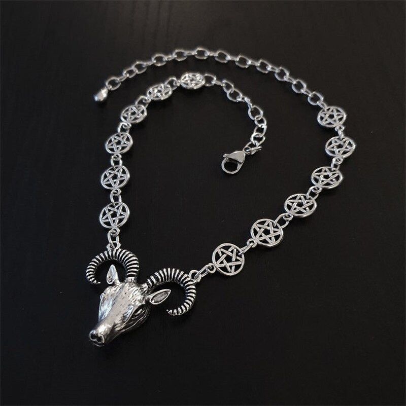 Jewelry Baphomet Goat Head Necklace Size ONE SIZE - 1 Thumbnail