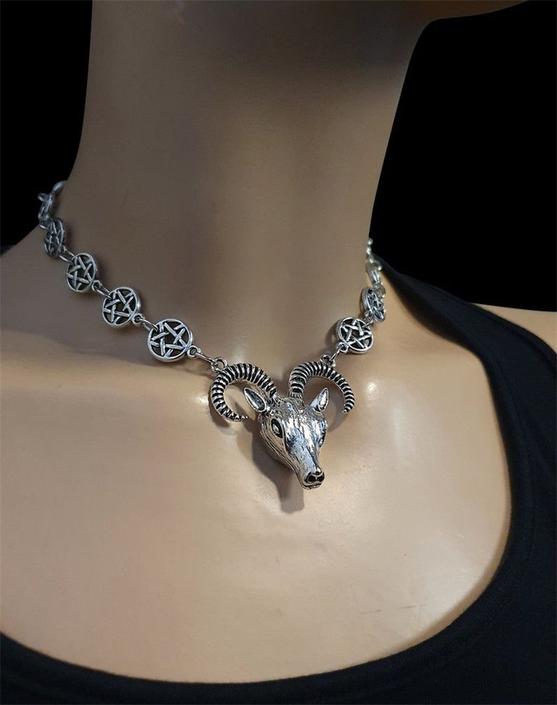 Jewelry Baphomet Goat Head Necklace Size ONE SIZE - 2 Thumbnail