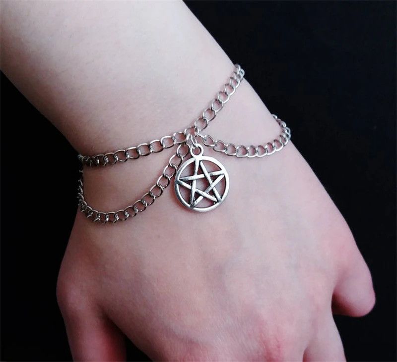 Jewelry Gothic Pentagram Bracelet Size ONE SIZE - 1 Thumbnail