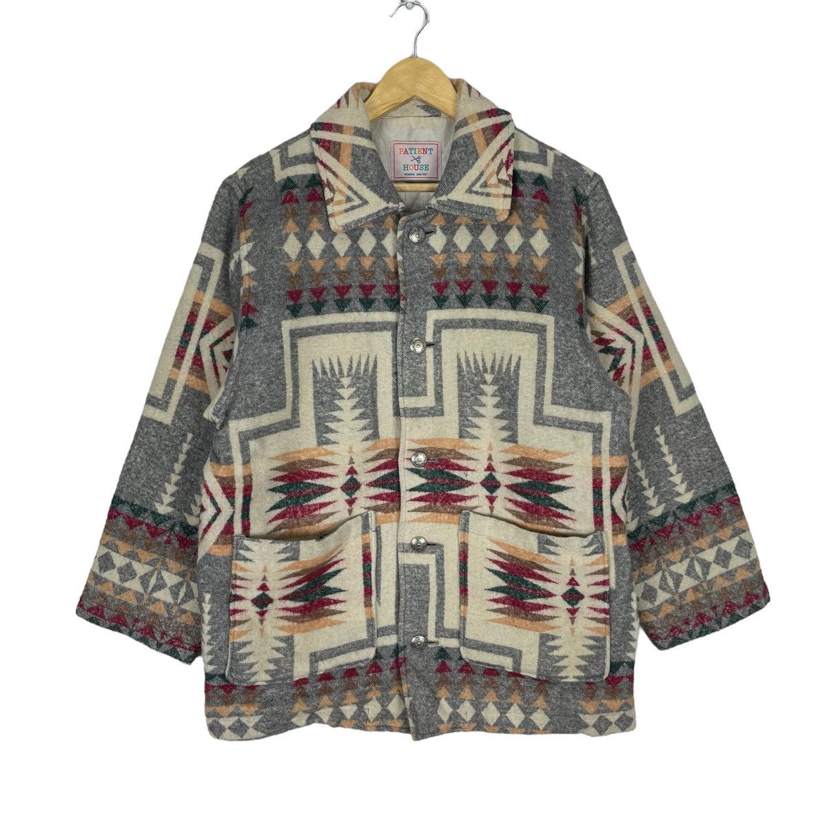 Japanese Brand × Native ❄️PATIENT HOUSE Navajo Wool Button Jacket Like Chimayo Size US M / EU 48-50 / 2 - 1 Thumbnail