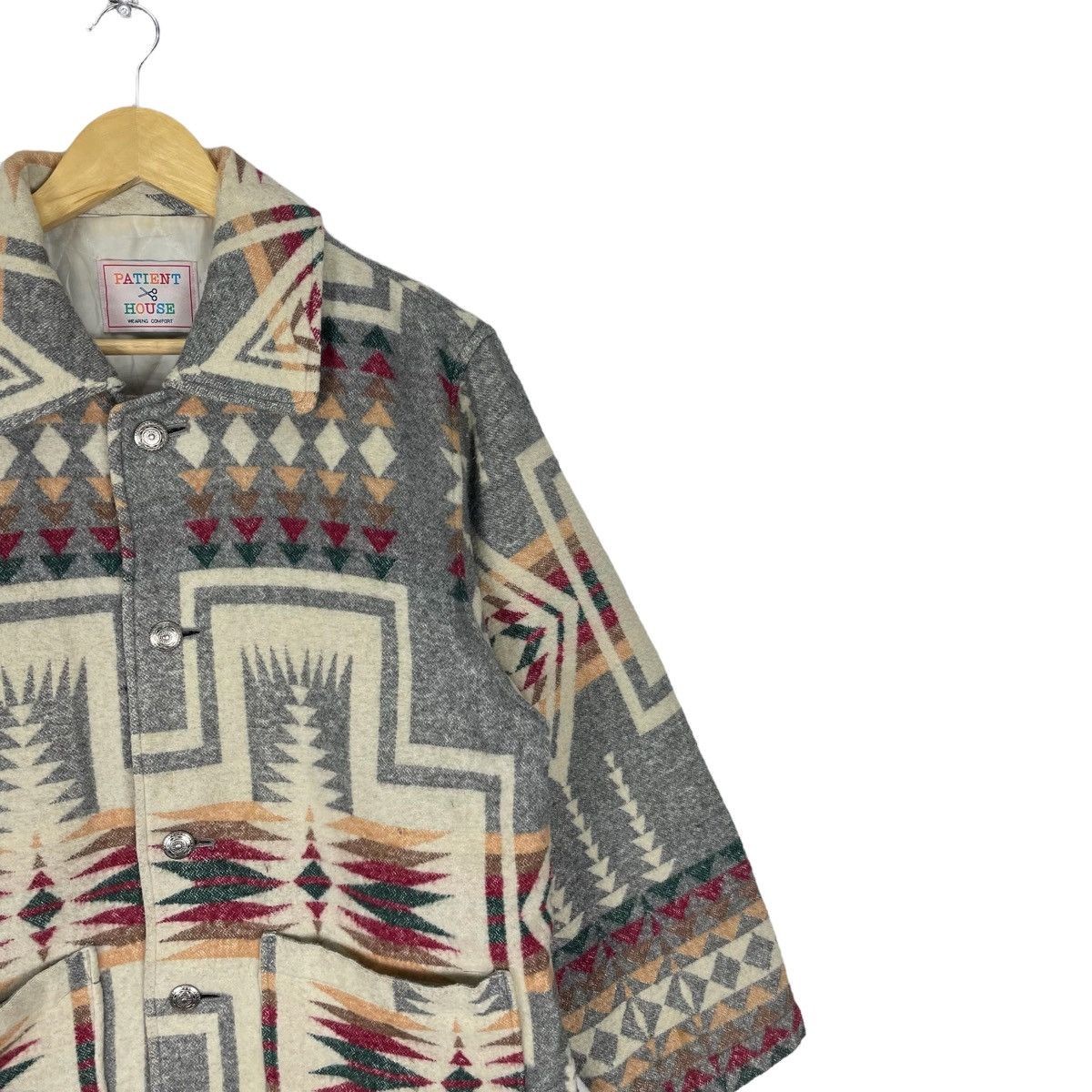 Japanese Brand × Native ❄️PATIENT HOUSE Navajo Wool Button Jacket Like Chimayo Size US M / EU 48-50 / 2 - 3 Thumbnail