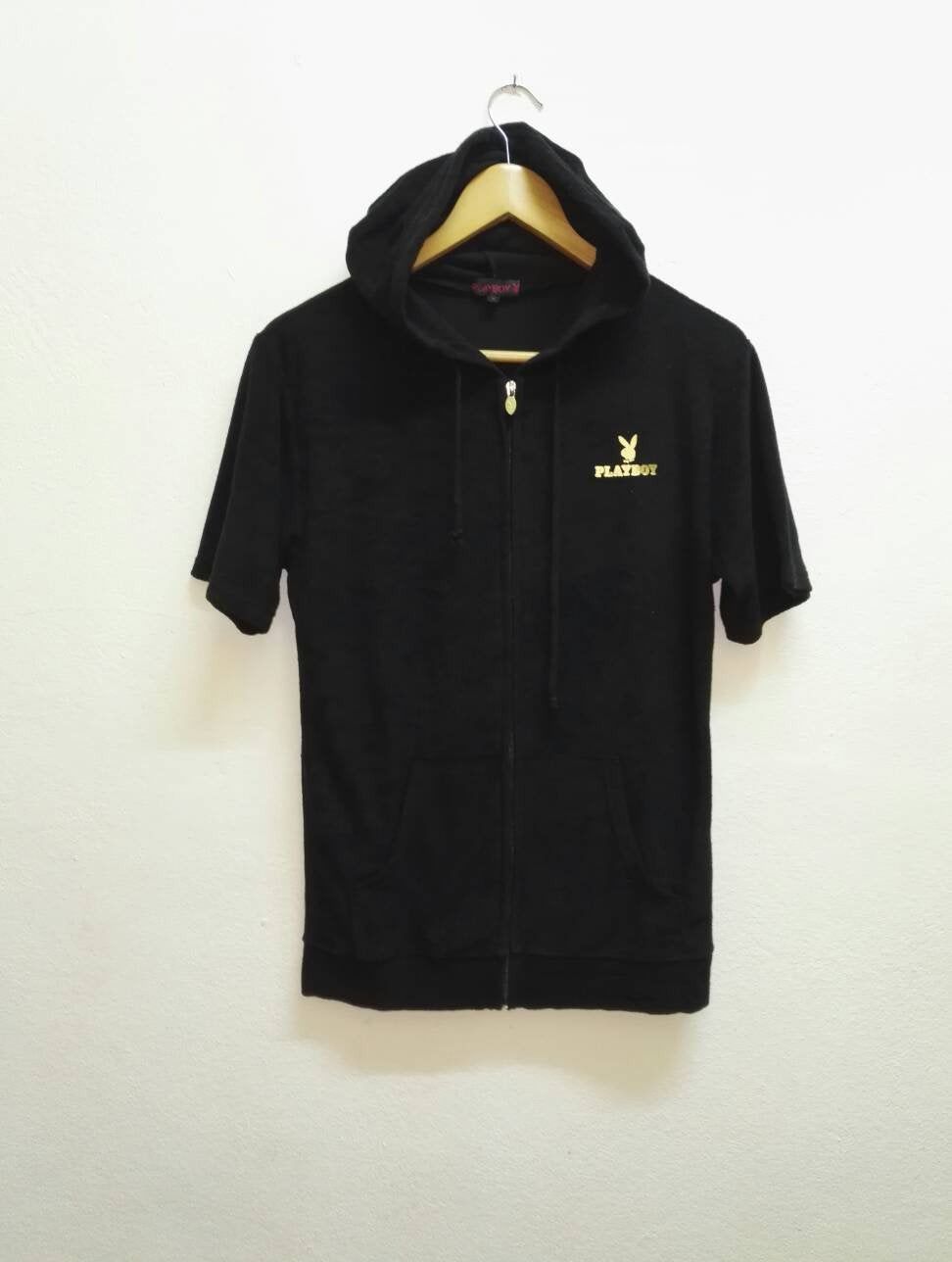 Playboy Playboy Embroidered Big Logo Fleece Hoodie Short Sleeve Size US M / EU 48-50 / 2 - 2 Thumbnail
