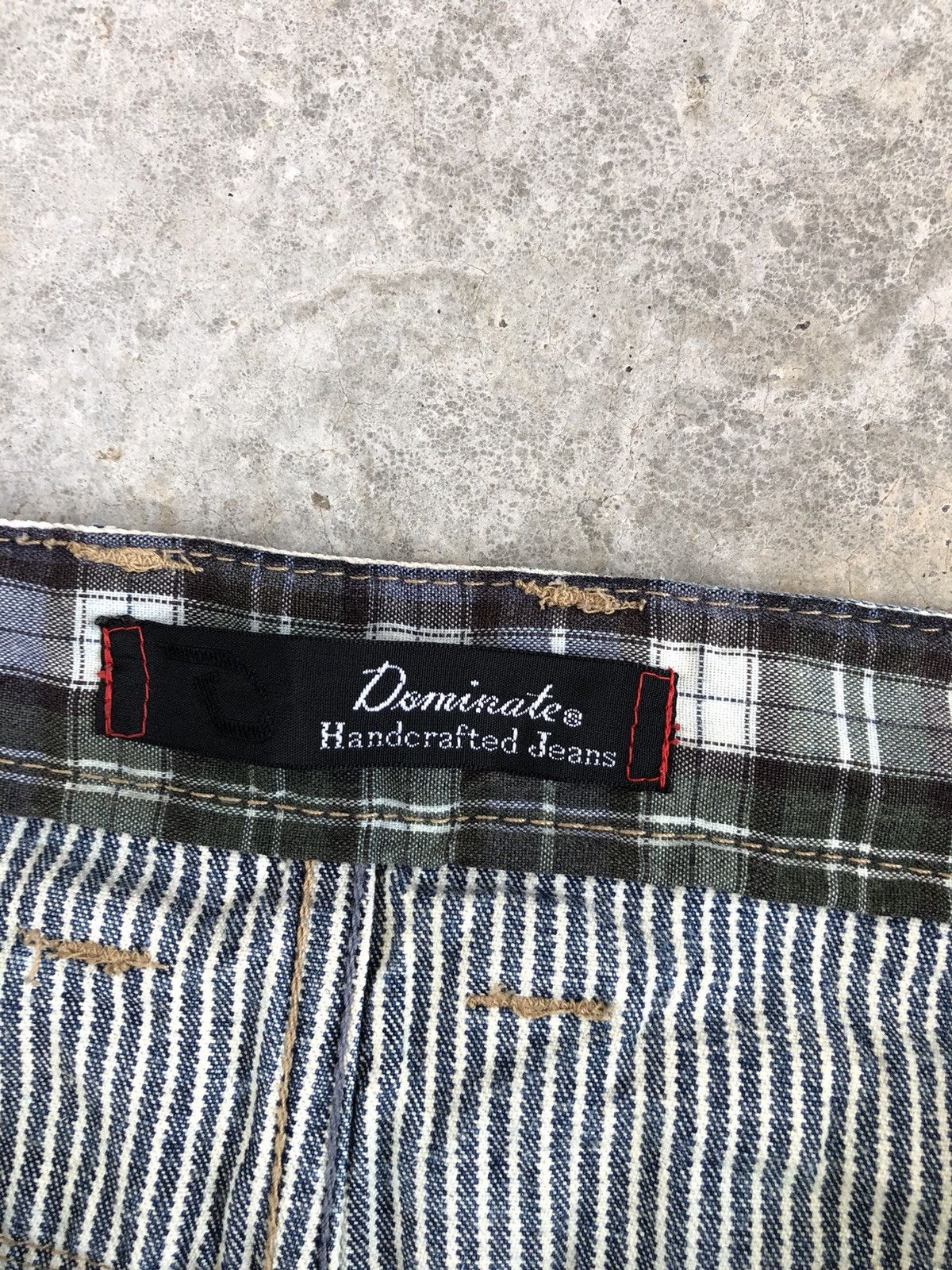 Japanese Brand Japanese Dominate Double Waist Hickory Stripe Distressed Size US 33 - 16 Thumbnail