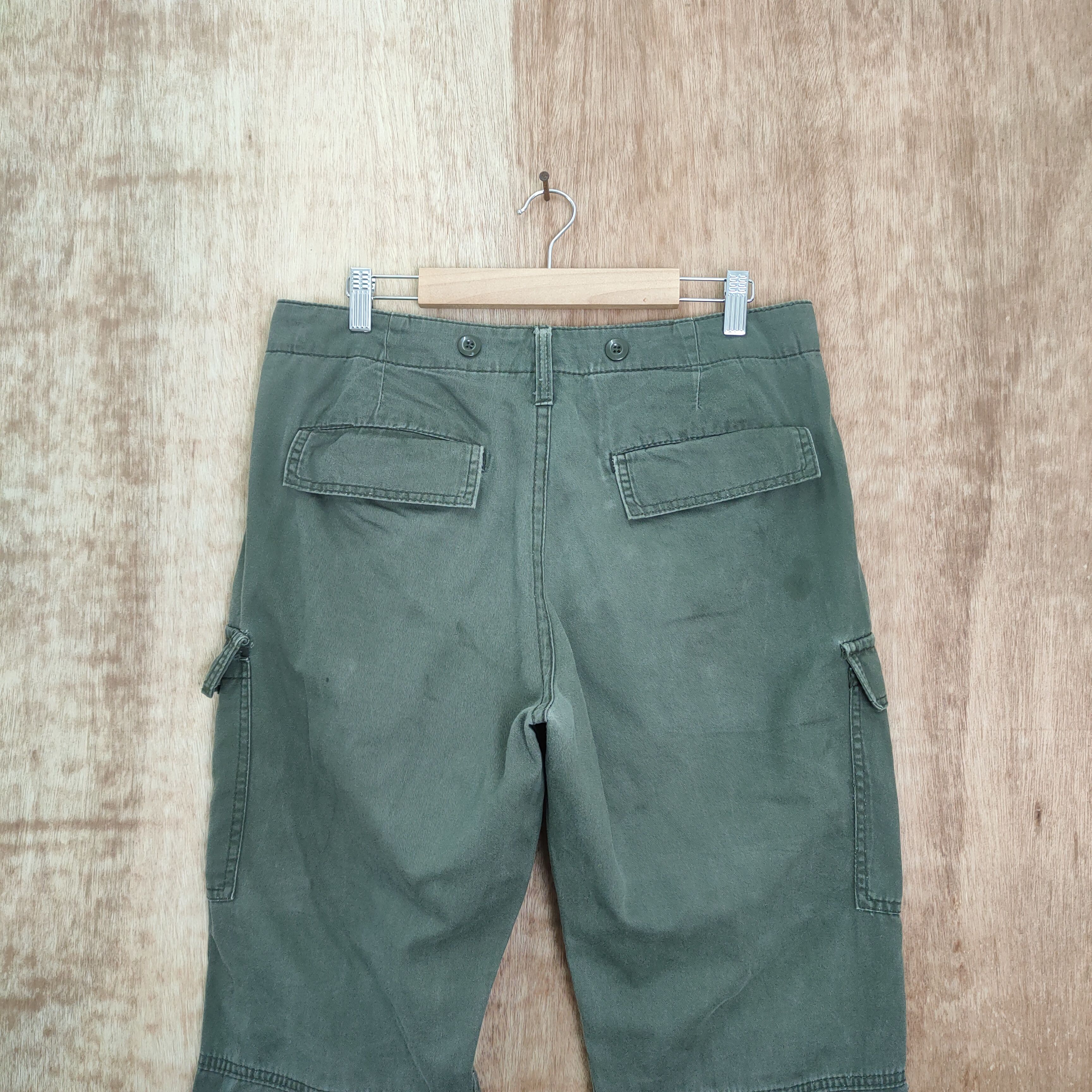 Japanese Brand × Vintage VINTAGE FADED GREEN CARGO PANTS Size US 34 / EU 50 - 9 Thumbnail
