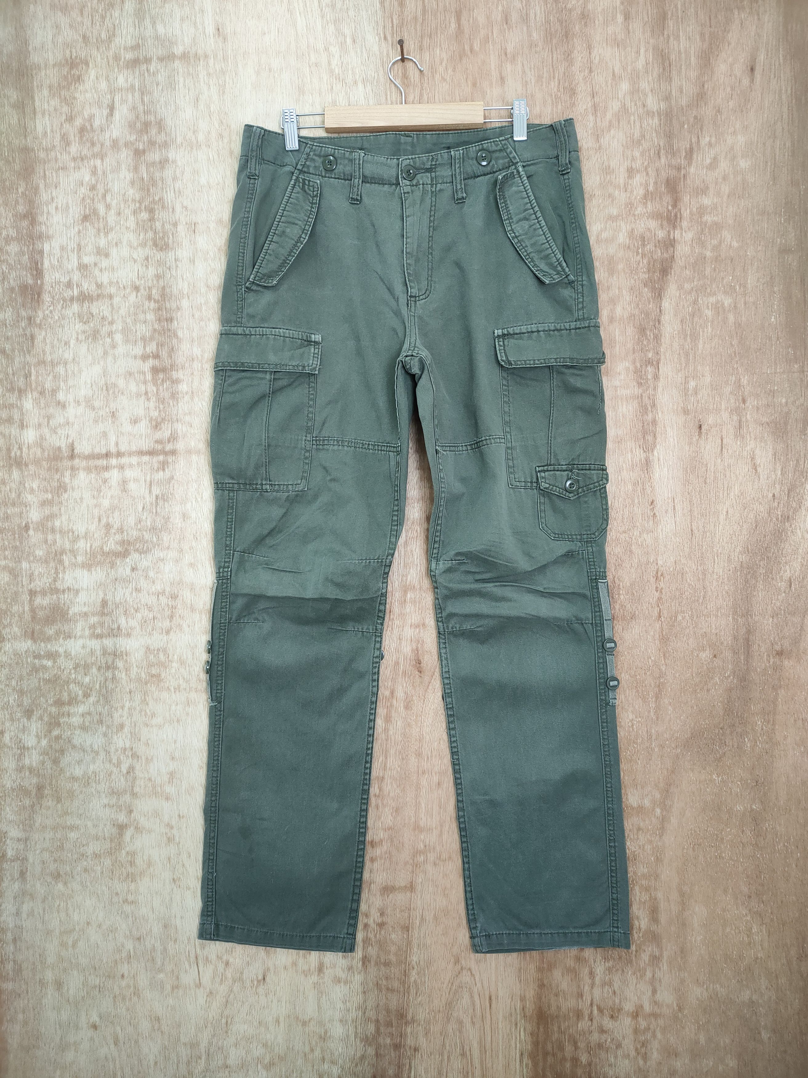 Japanese Brand × Vintage VINTAGE FADED GREEN CARGO PANTS Size US 34 / EU 50 - 1 Thumbnail
