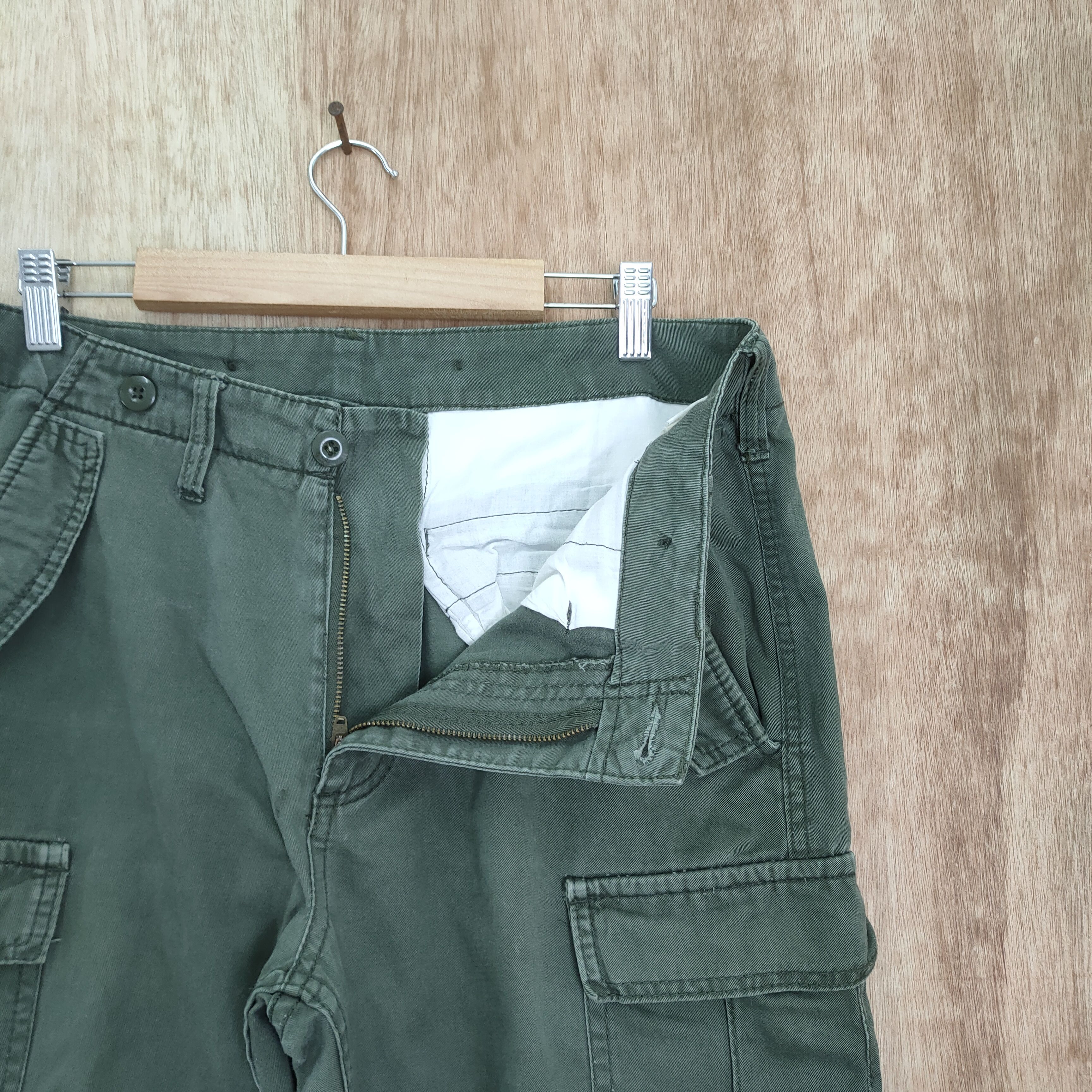 Japanese Brand × Vintage VINTAGE FADED GREEN CARGO PANTS Size US 34 / EU 50 - 6 Thumbnail