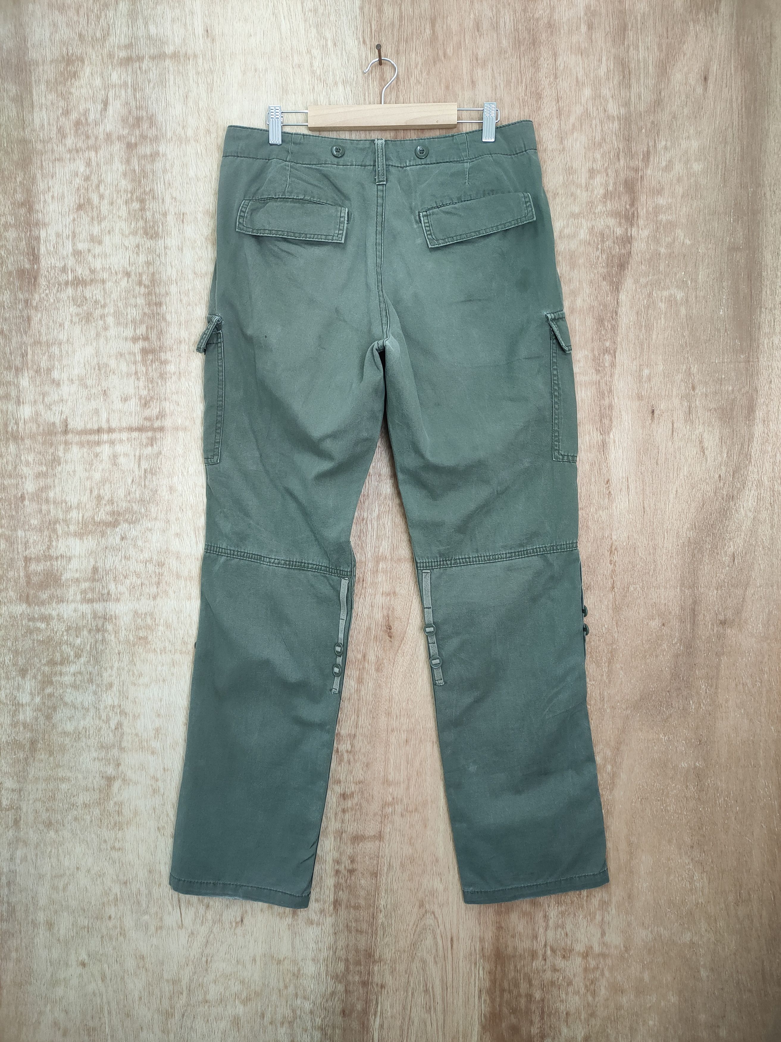 Japanese Brand × Vintage VINTAGE FADED GREEN CARGO PANTS Size US 34 / EU 50 - 4 Thumbnail