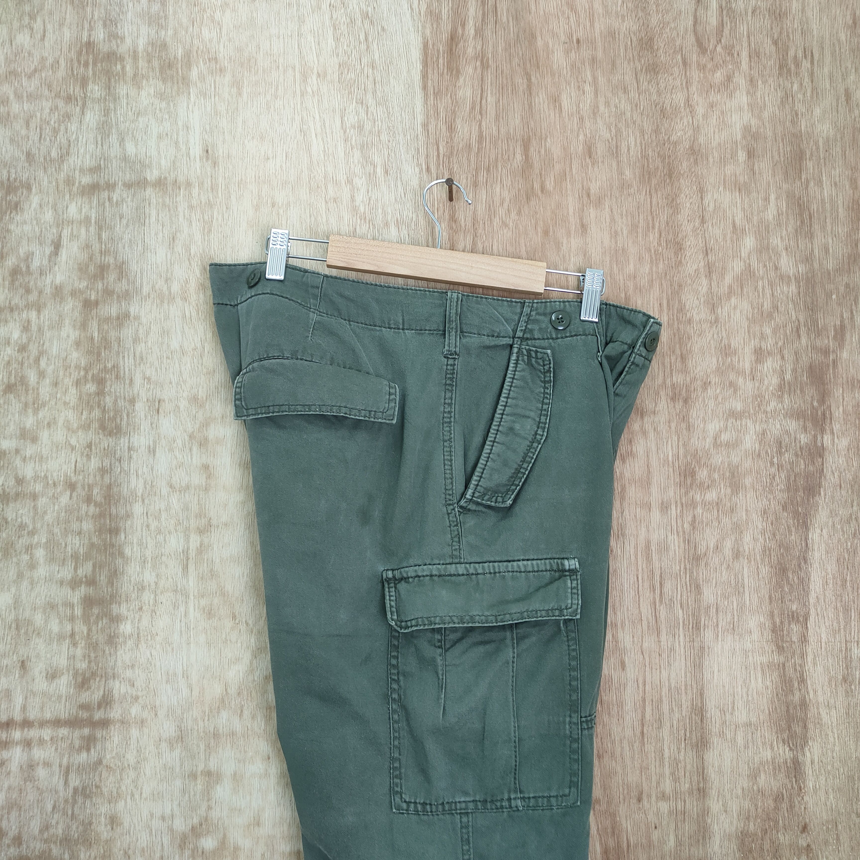 Japanese Brand × Vintage VINTAGE FADED GREEN CARGO PANTS Size US 34 / EU 50 - 7 Thumbnail