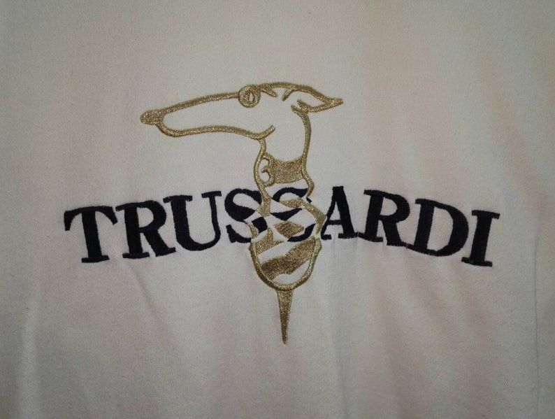 Trussardi Vintage TRUSSARDI embroidered Big Logo made in Italy(ss250) Size US L / EU 52-54 / 3 - 3 Thumbnail