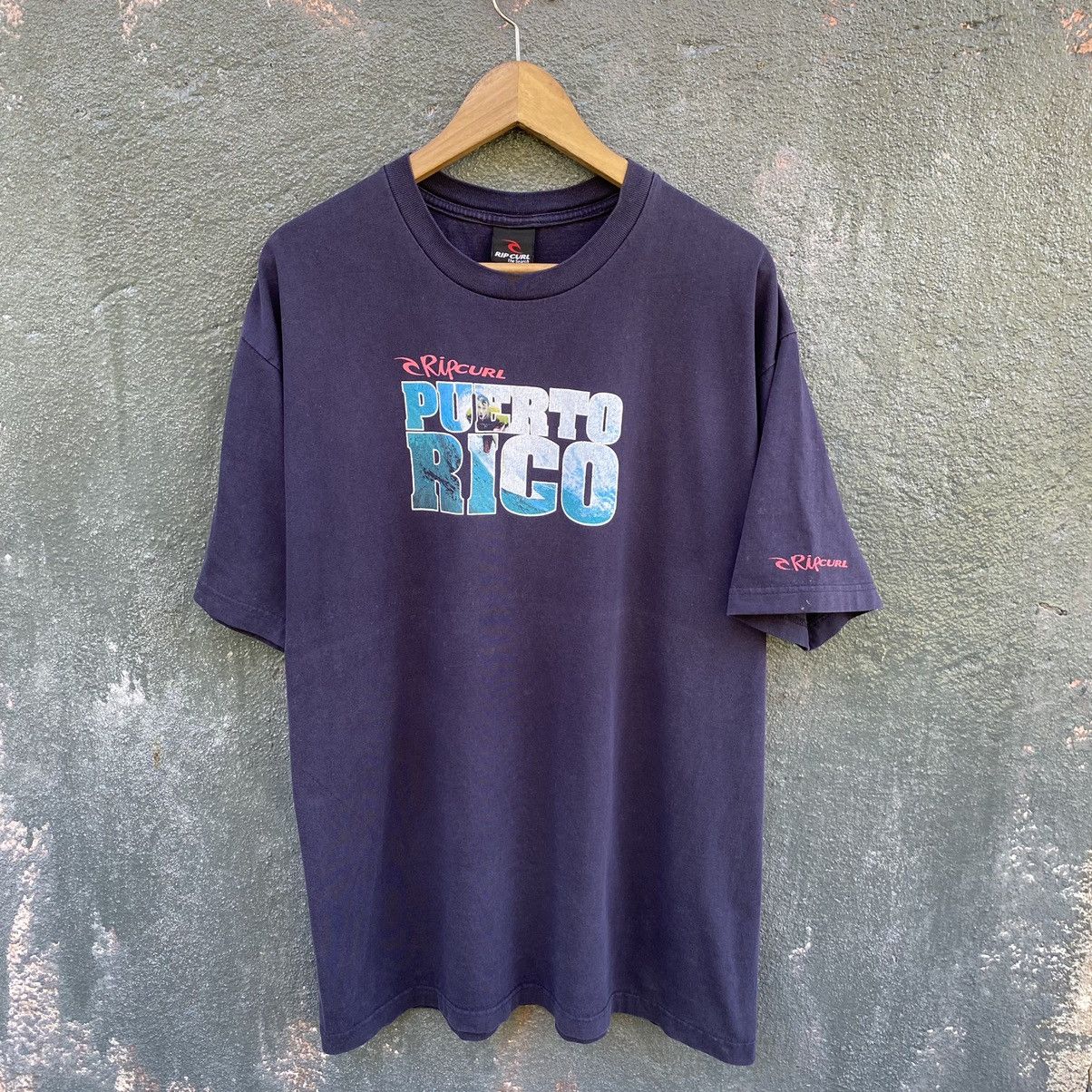 image of Vintage Faded Y2K Rip Curl Puerto Rico Surfing Tee, Men's (Size XL)