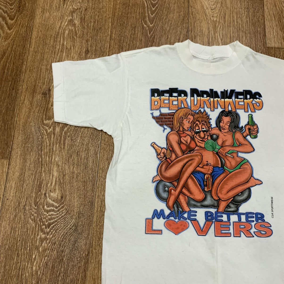 Vintage Vintage 90s Graphic Tee Beer Humor Streetwear Faded Canvas M Size US M / EU 48-50 / 2 - 2 Thumbnail