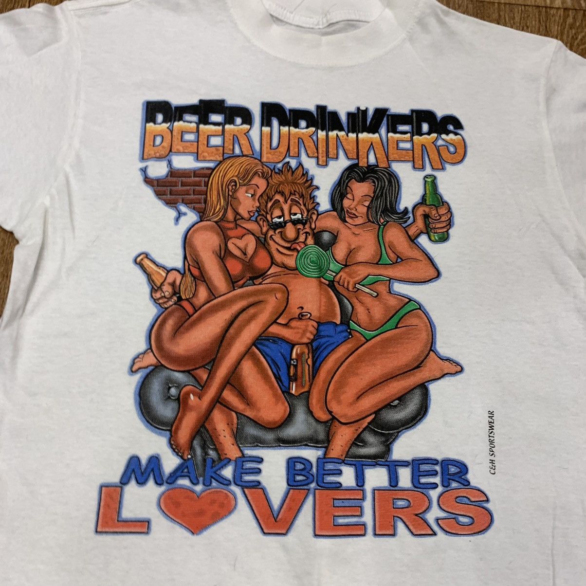 Vintage Vintage 90s Graphic Tee Beer Humor Streetwear Faded Canvas M Size US M / EU 48-50 / 2 - 4 Thumbnail