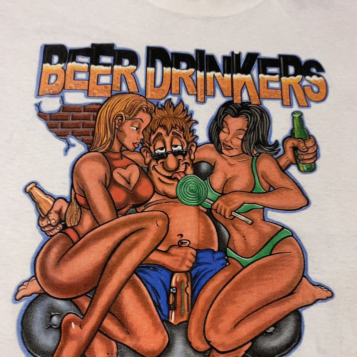 Vintage Vintage 90s Graphic Tee Beer Humor Streetwear Faded Canvas M Size US M / EU 48-50 / 2 - 6 Thumbnail