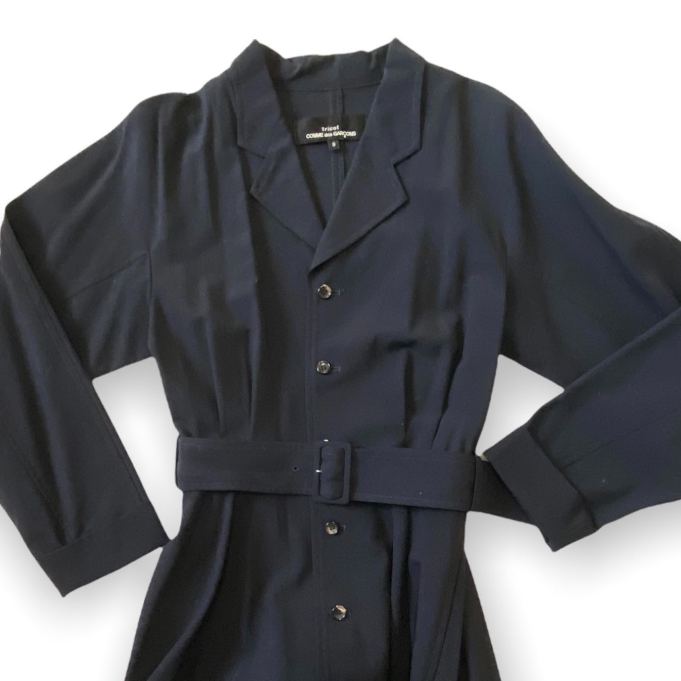 Comme des Garcons Vintage 1992 Comme Des Garcons Tricot Navy Wool Midi Dress Size S / US 4 / IT 40 - 4 Thumbnail