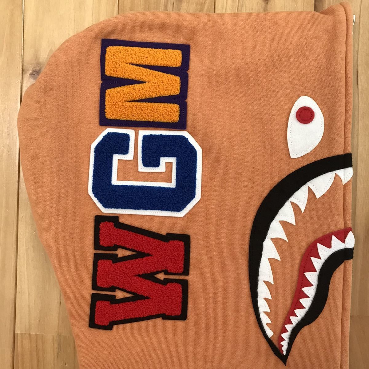 Bape BAPE logo multi fonts Shark full zip hoodie Orange Size US XL / EU 56 / 4 - 4 Thumbnail
