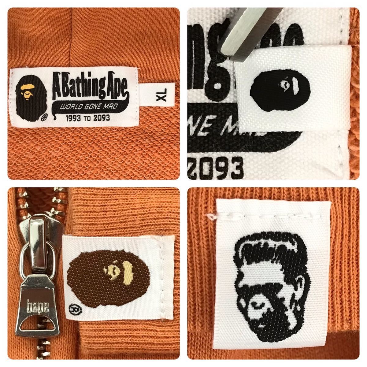 Bape BAPE logo multi fonts Shark full zip hoodie Orange Size US XL / EU 56 / 4 - 8 Thumbnail