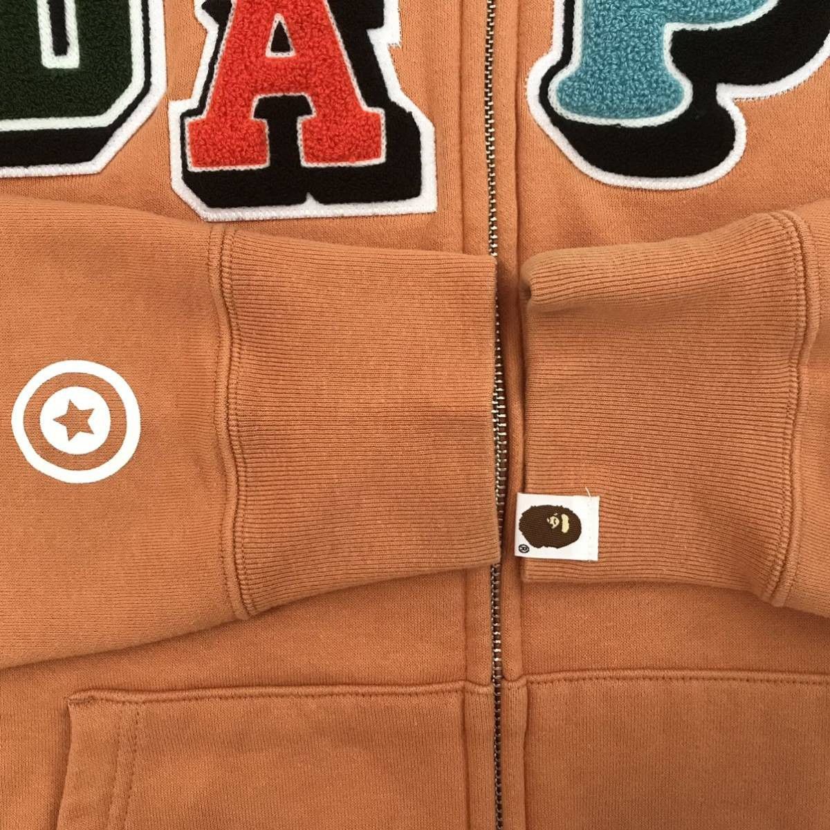 Bape BAPE logo multi fonts Shark full zip hoodie Orange Size US XL / EU 56 / 4 - 7 Thumbnail
