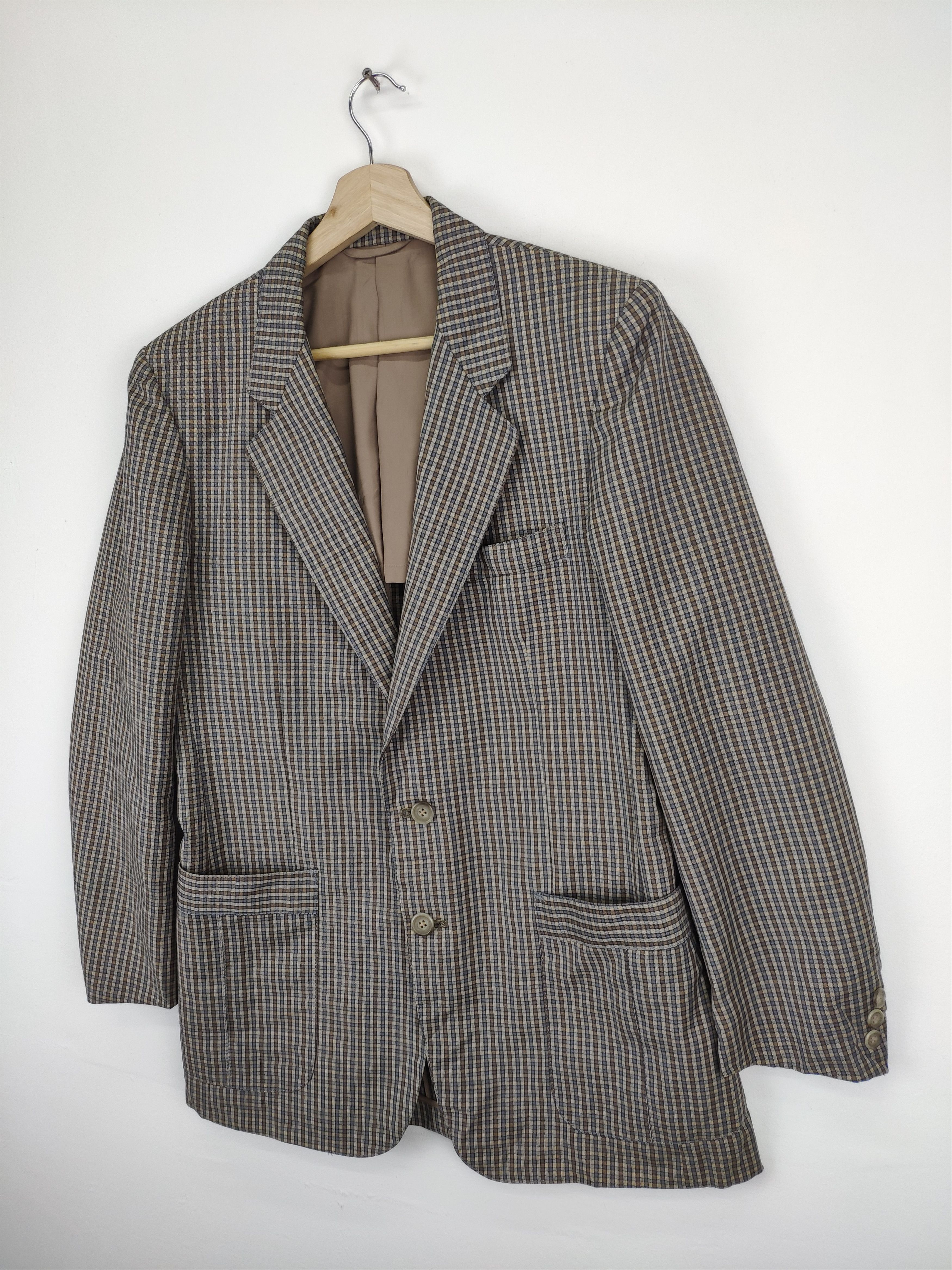 Pierre Cardin × Vintage Vintage 1990s Pierre Cardin Plaid Blazer Size US M / EU 48-50 / 2 - 2 Thumbnail