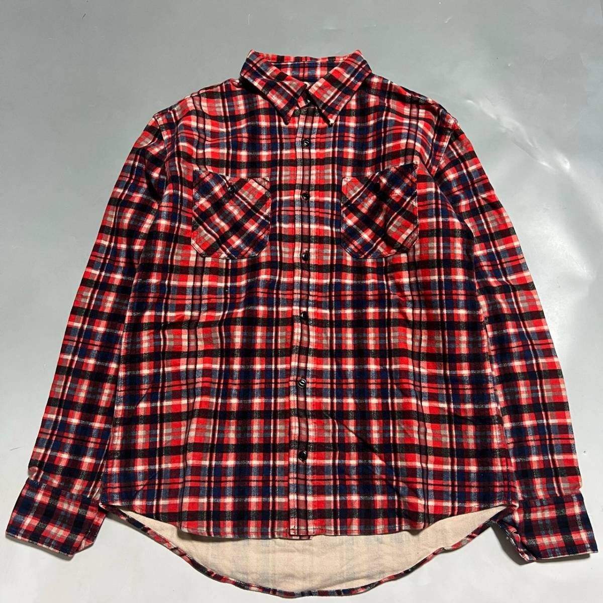 image of Visvim Aw08 Plaid Flannel Button Shirt in Red, Men's (Size Small)