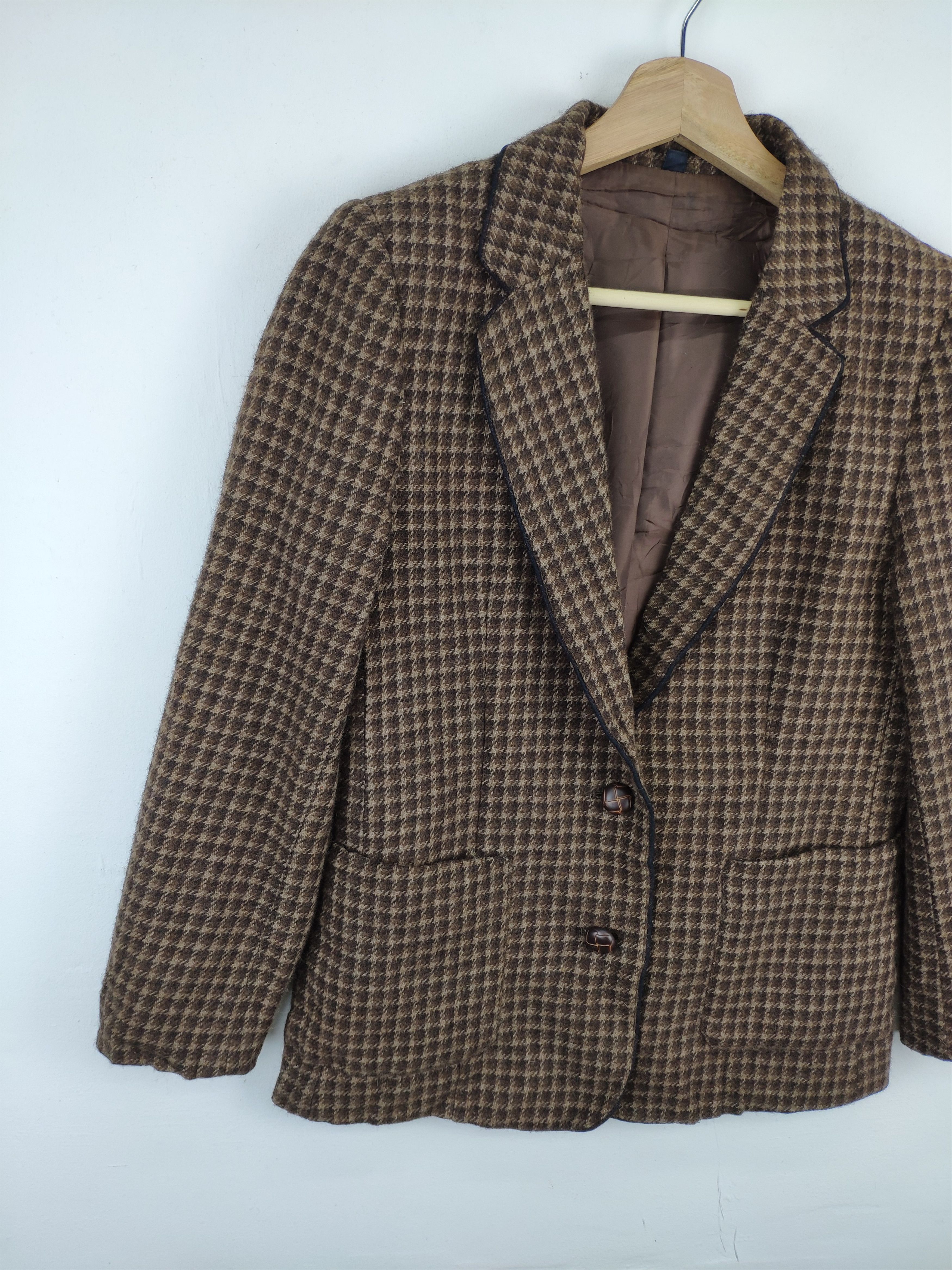 Designer × Japanese Brand Vintage Japanese Wool Plaid Blazer Jacket Unbranded Size S / US 4 / IT 40 - 7 Thumbnail