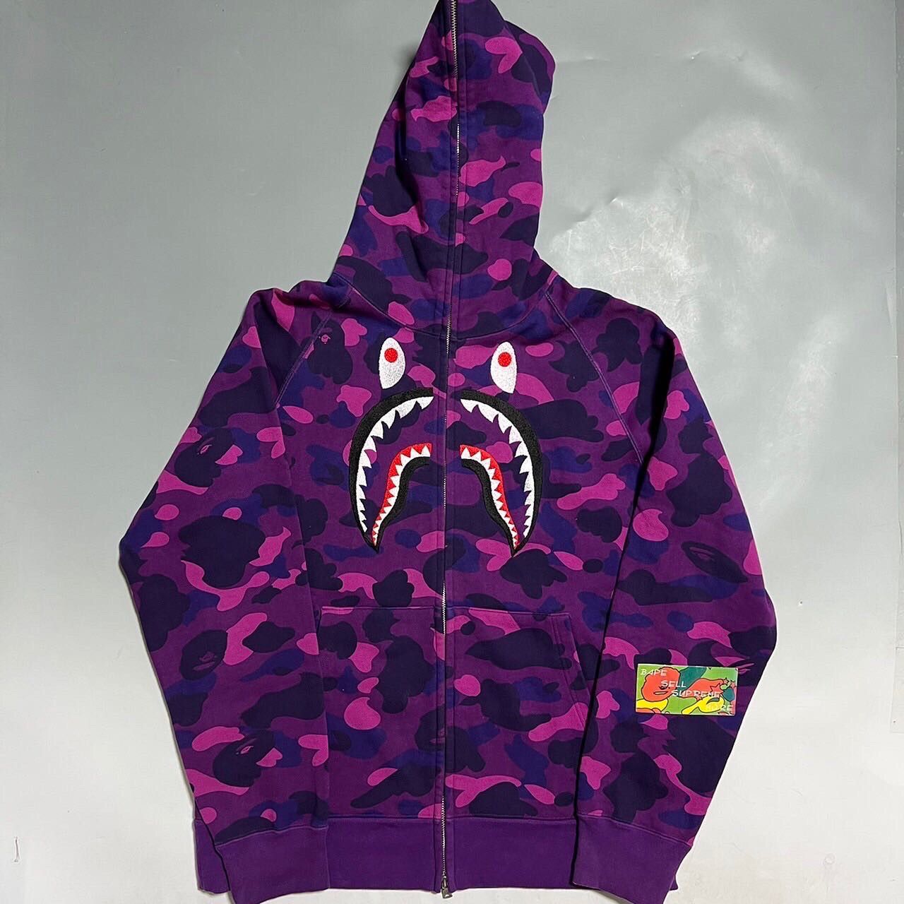 Bape Color Camo Shark Full Zip Hoodie Size US XL / EU 56 / 4 - 1 Thumbnail