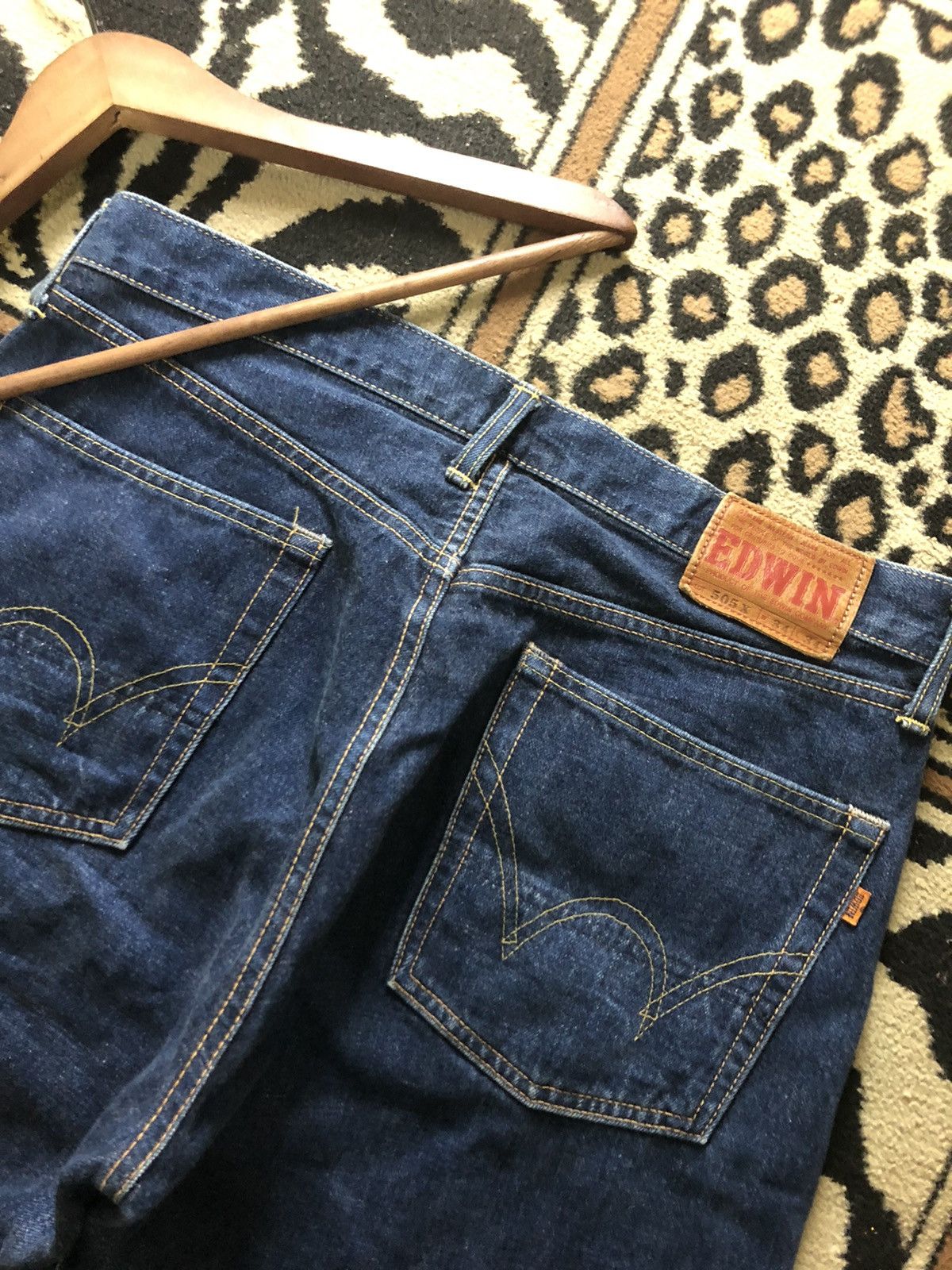 Edwin × Salvage × Vintage VINTAGE SELVEDGE EDWIN 505x SHORT DISTRESSED BLUE DENIM Size US 34 / EU 50 - 2 Thumbnail
