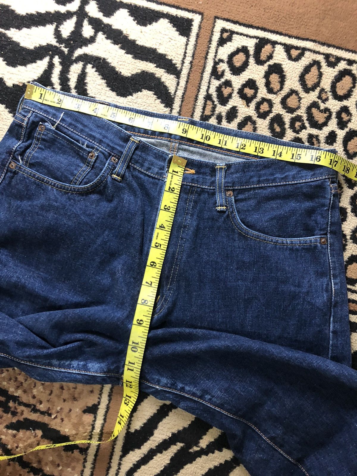 Edwin × Salvage × Vintage VINTAGE SELVEDGE EDWIN 505x SHORT DISTRESSED BLUE DENIM Size US 34 / EU 50 - 15 Thumbnail