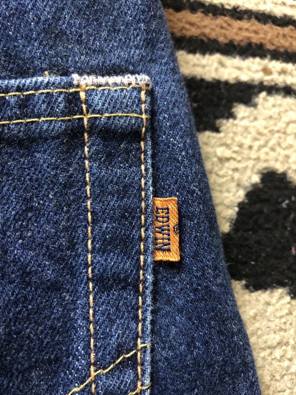 Edwin × Salvage × Vintage VINTAGE SELVEDGE EDWIN 505x SHORT DISTRESSED BLUE DENIM Size US 34 / EU 50 - 3 Thumbnail