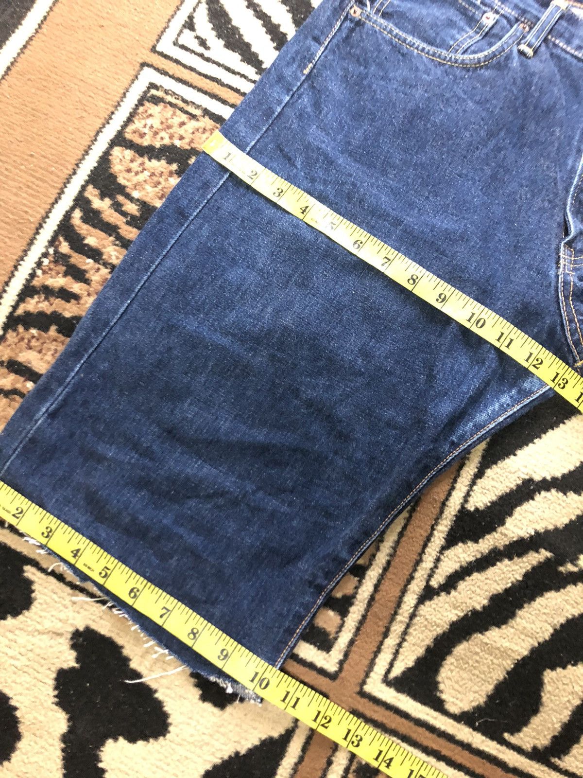 Edwin × Salvage × Vintage VINTAGE SELVEDGE EDWIN 505x SHORT DISTRESSED BLUE DENIM Size US 34 / EU 50 - 17 Thumbnail