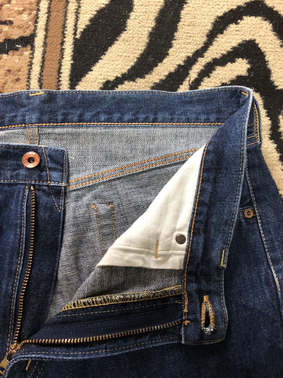 Edwin × Salvage × Vintage VINTAGE SELVEDGE EDWIN 505x SHORT DISTRESSED BLUE DENIM Size US 34 / EU 50 - 9 Thumbnail