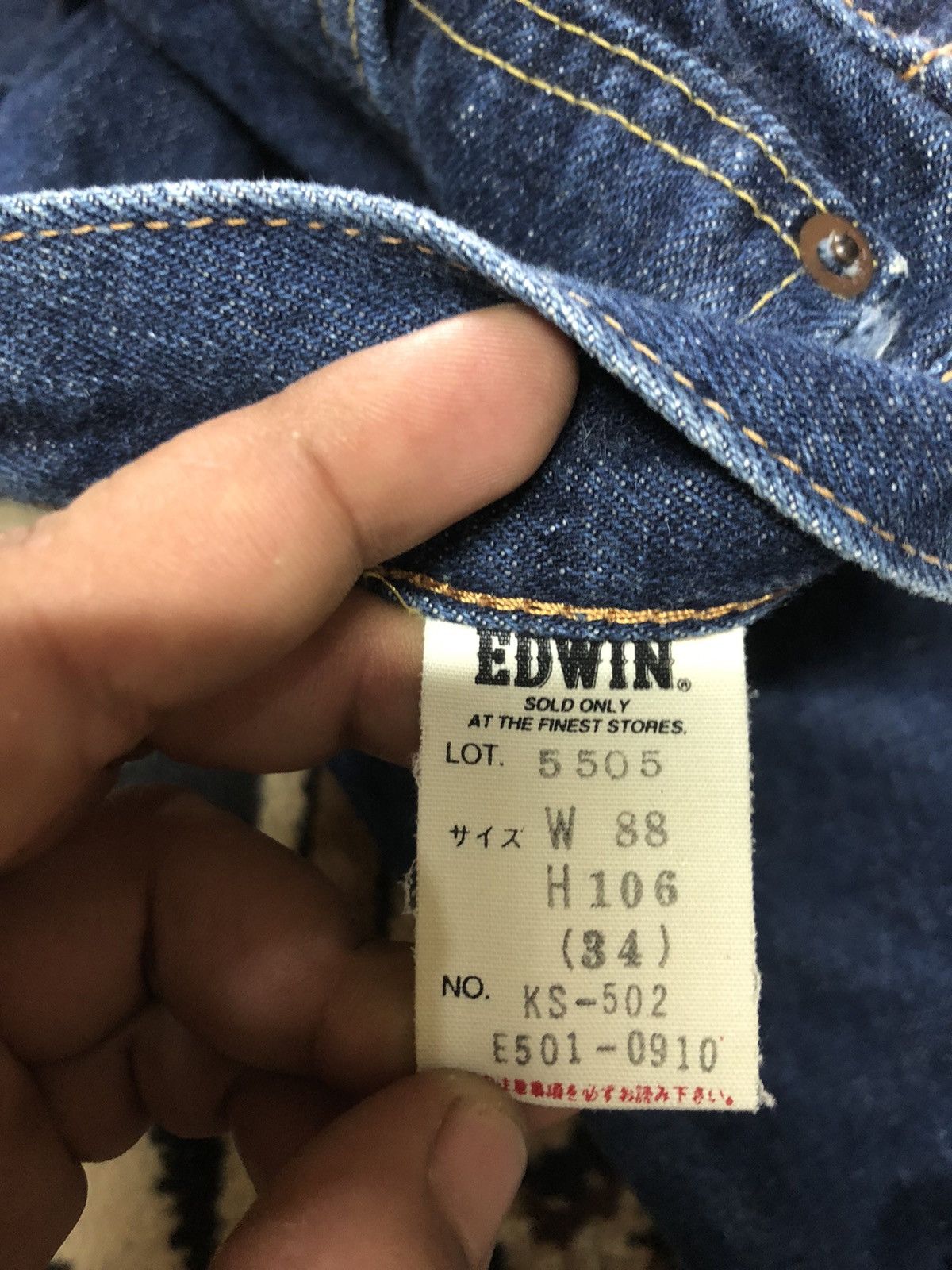 Edwin × Salvage × Vintage VINTAGE SELVEDGE EDWIN 505x SHORT DISTRESSED BLUE DENIM Size US 34 / EU 50 - 10 Thumbnail