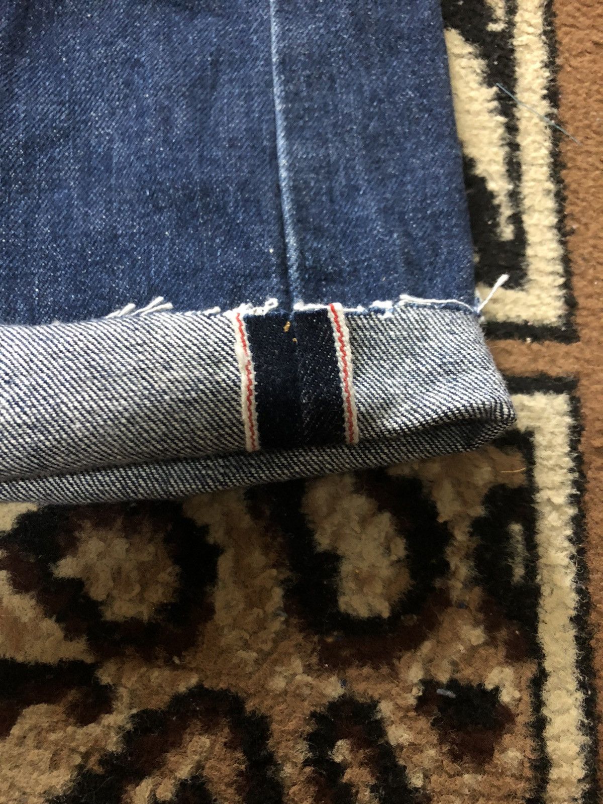 Edwin × Salvage × Vintage VINTAGE SELVEDGE EDWIN 505x SHORT DISTRESSED BLUE DENIM Size US 34 / EU 50 - 7 Thumbnail