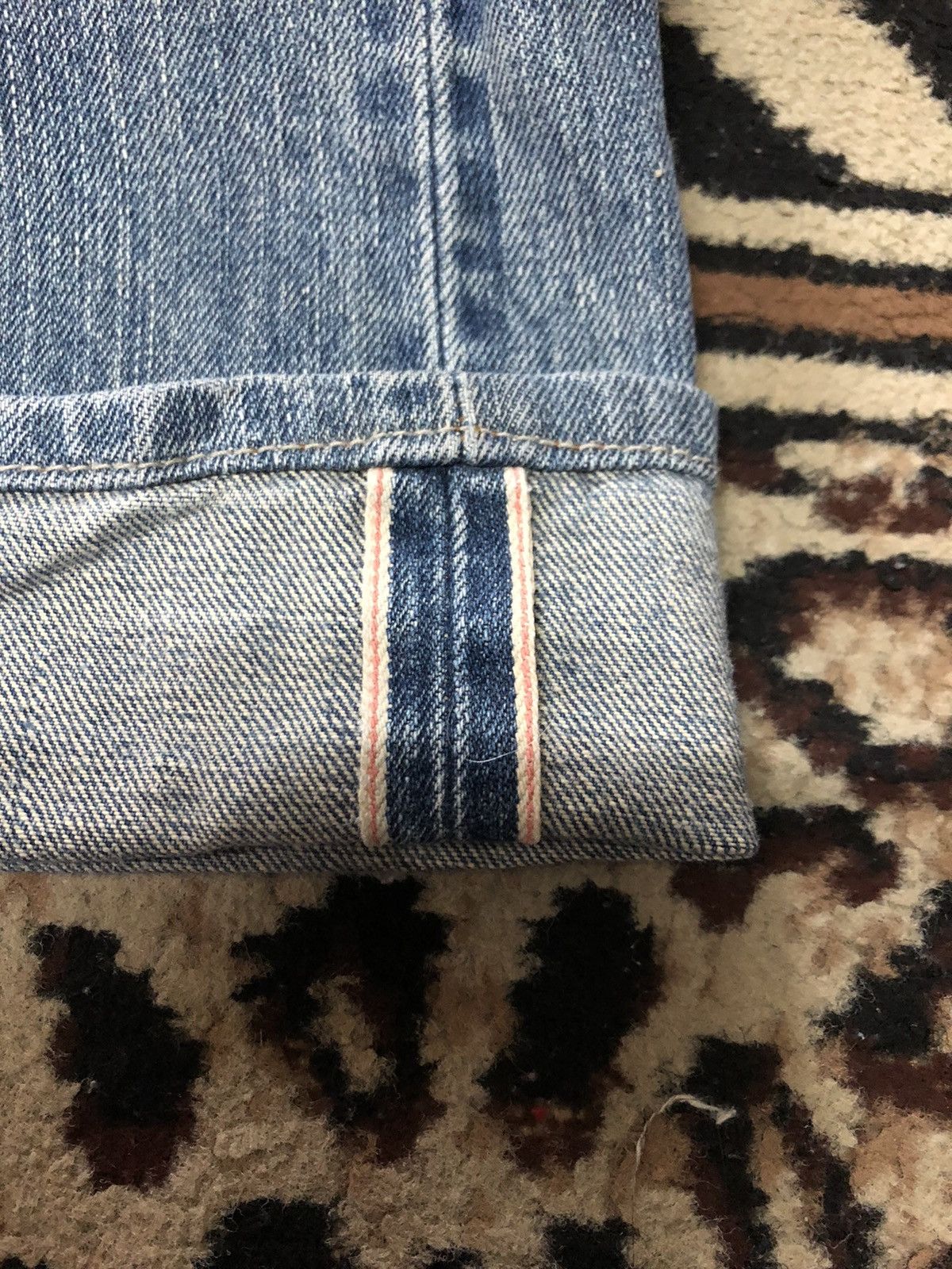 Edwin × Vintage VINTAGE SELVEDGE EDWIN 505 BLUE WASH DISTRESSED DENIM Size US 36 / EU 52 - 3 Thumbnail