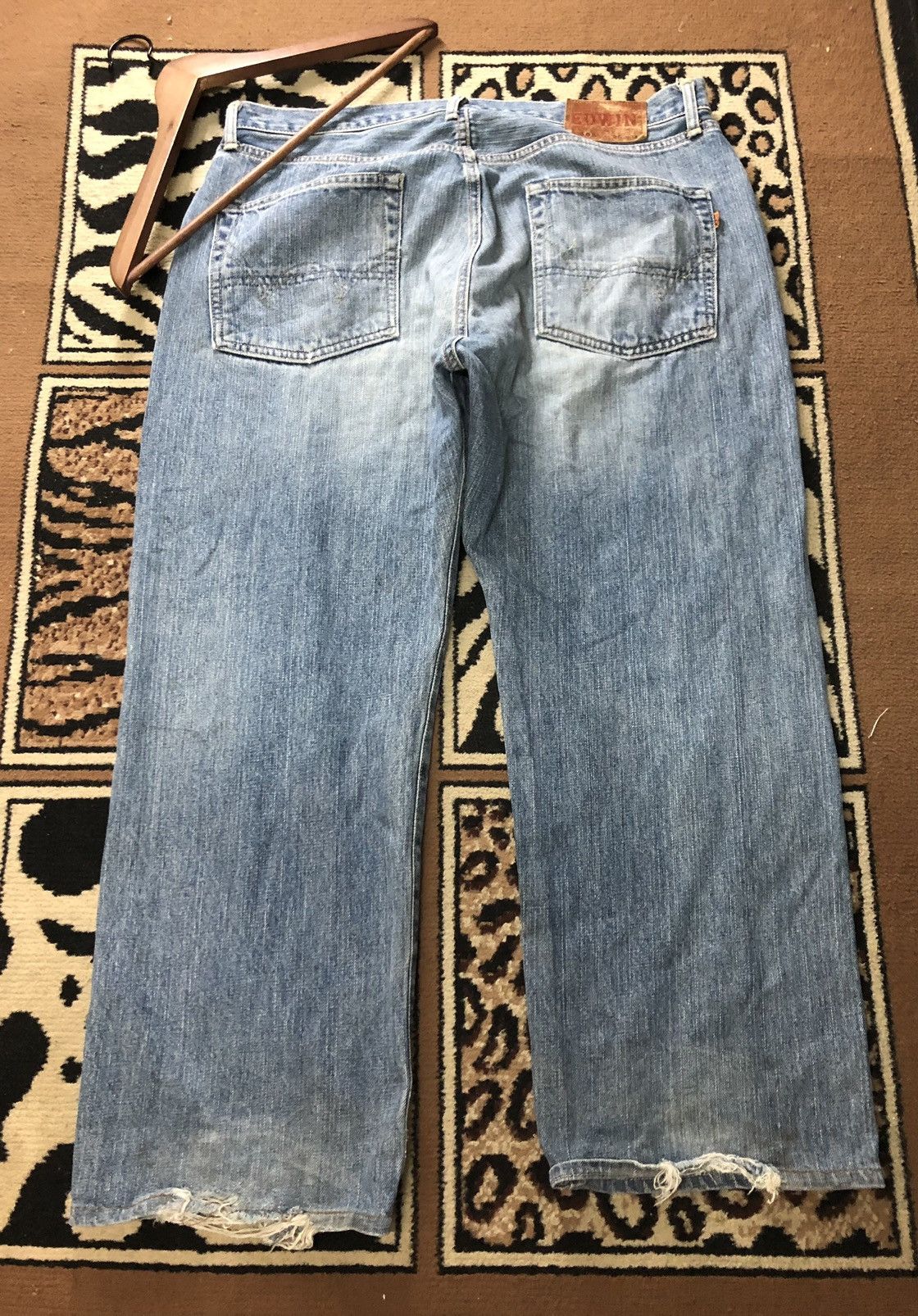 Edwin × Vintage VINTAGE SELVEDGE EDWIN 505 BLUE WASH DISTRESSED DENIM Size US 36 / EU 52 - 9 Thumbnail