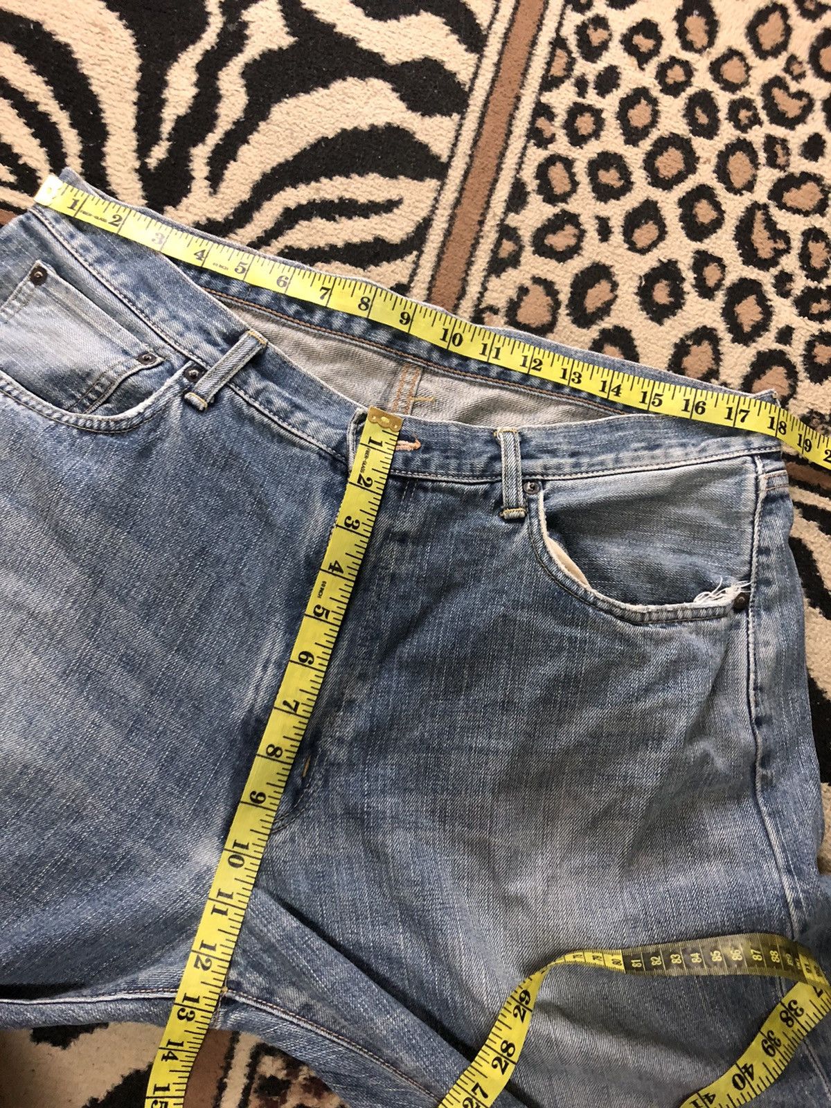 Edwin × Vintage VINTAGE SELVEDGE EDWIN 505 BLUE WASH DISTRESSED DENIM Size US 36 / EU 52 - 15 Thumbnail