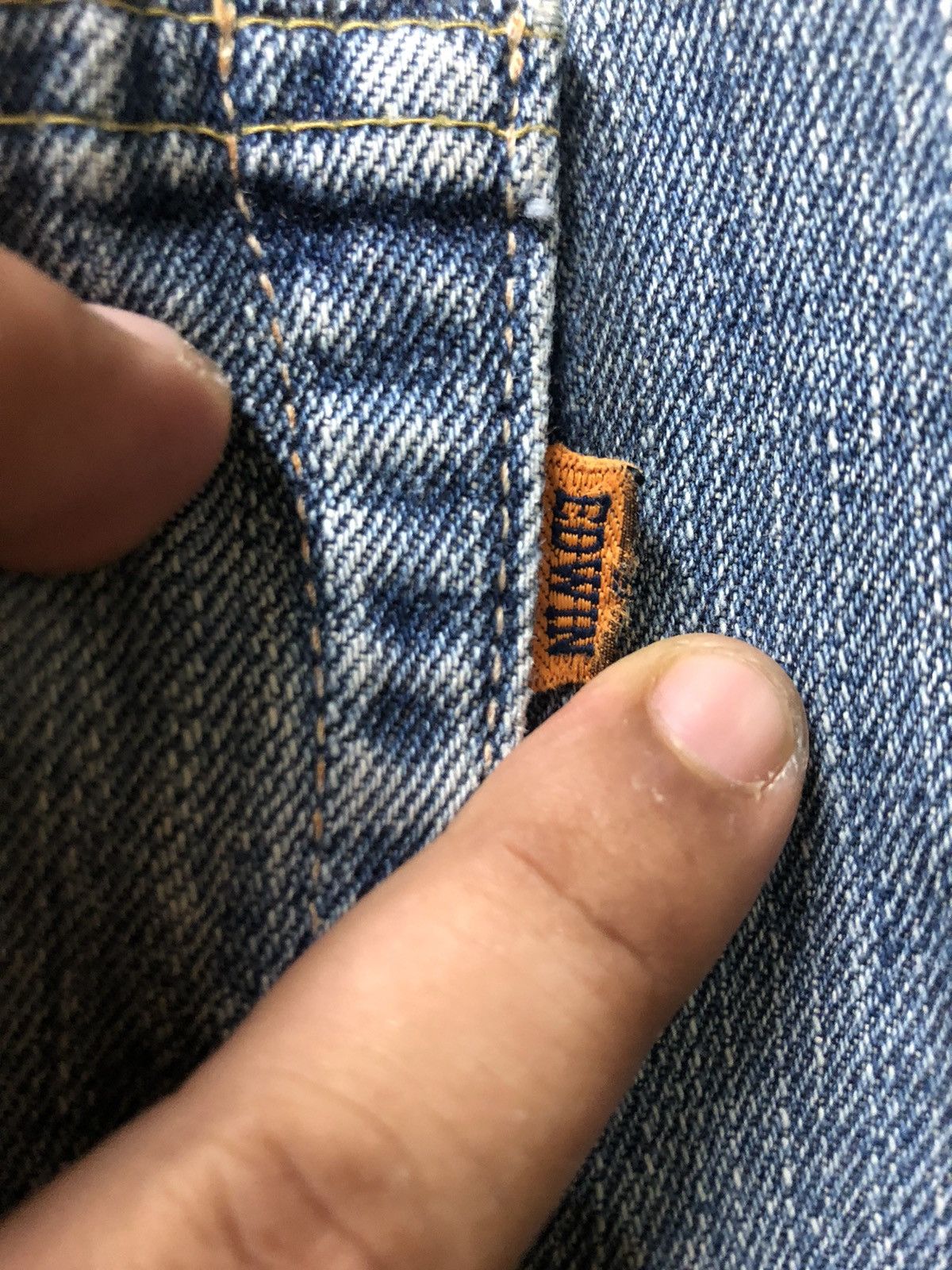 Edwin × Vintage VINTAGE SELVEDGE EDWIN 505 BLUE WASH DISTRESSED DENIM Size US 36 / EU 52 - 11 Thumbnail