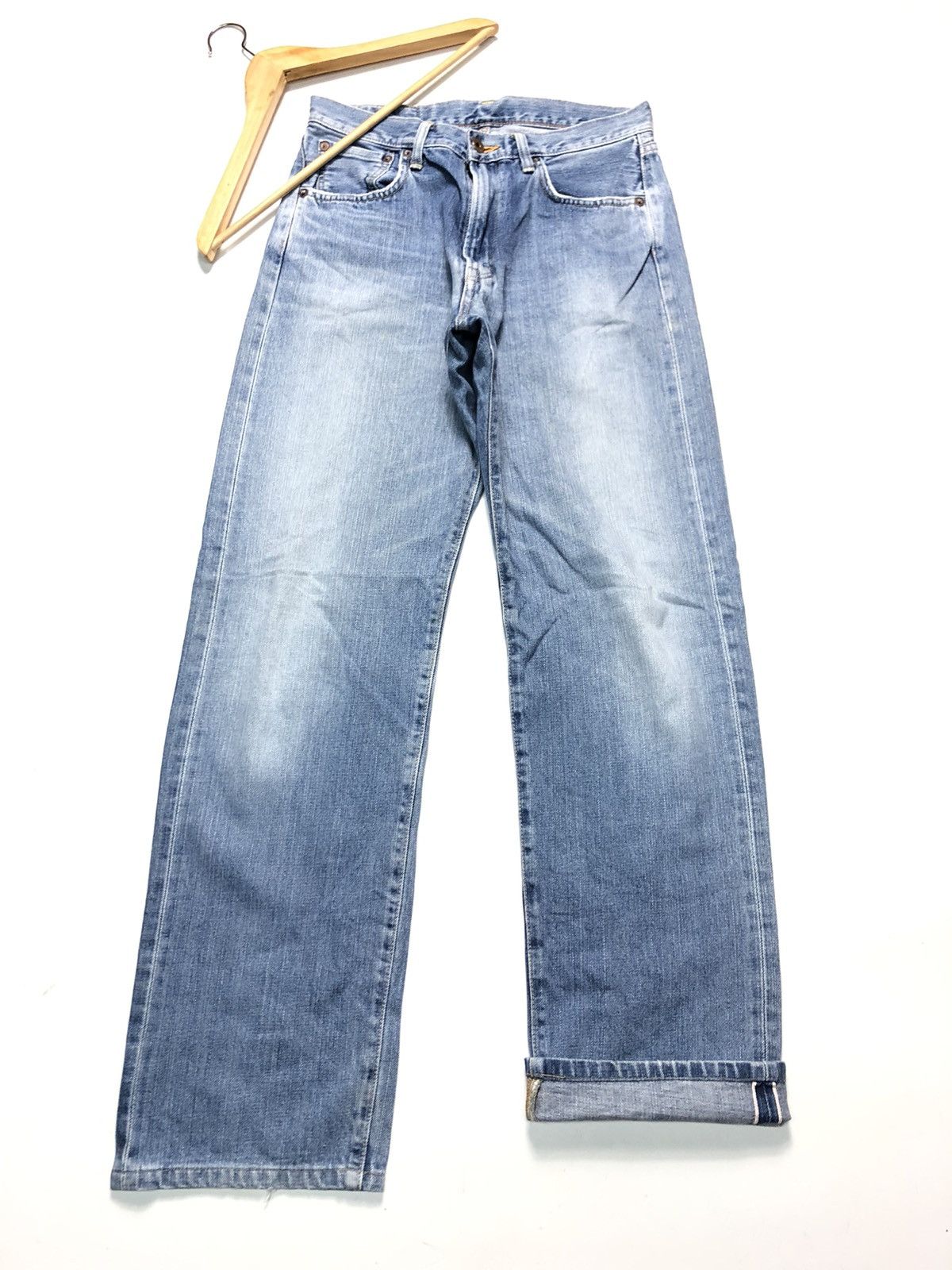 Edwin × Salvage × Vintage VINTAGE EDWIN 505x SELVEDGE BLUE WASH DENIM Size US 29 - 1 Thumbnail
