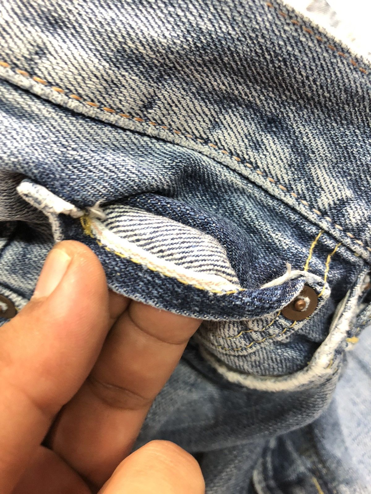 Edwin × Salvage × Vintage VINTAGE EDWIN 505x SELVEDGE BLUE WASH DENIM Size US 29 - 4 Thumbnail