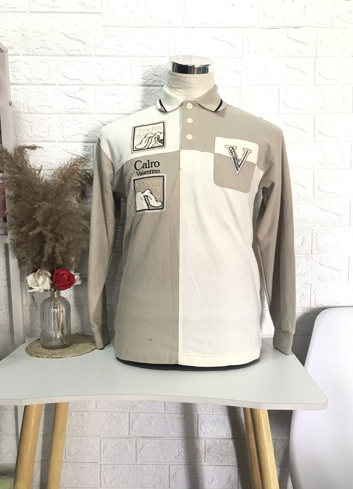 Designer × Valentino × Vintage CALRO VALENTINO SINGLE POCKET EMBROIDERY LOGO POLO SHIRT Size US M / EU 48-50 / 2 - 1 Thumbnail